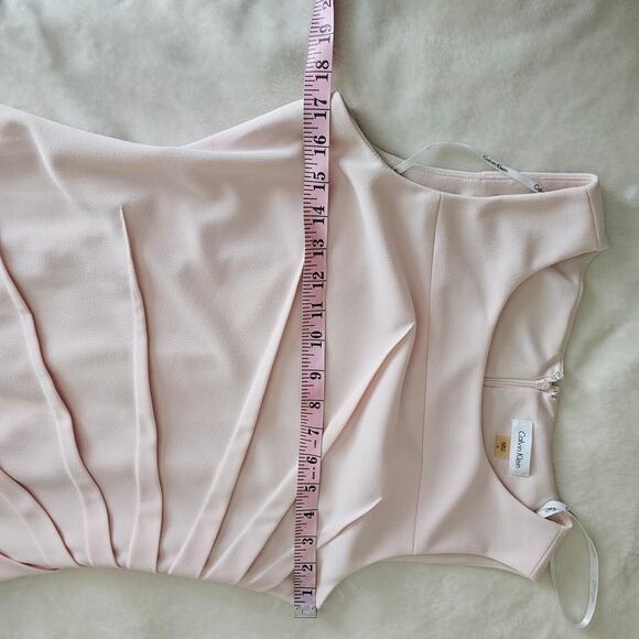 Calvin Klein Pink Starburst Sheath Sleeveless Dress Rear Zip Size 6 - Picture 4 of 9